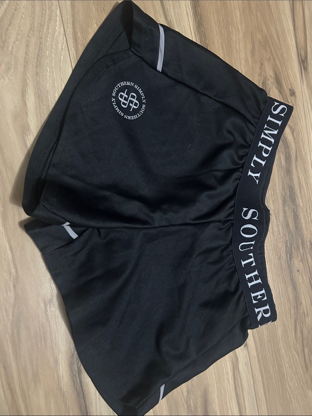 Simply Southern Black Athletic Shorts with Branded Waistband NWOT